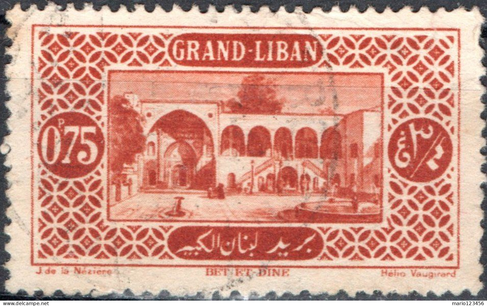 LIBANO, LEBANON, PAESAGGI, LANDSCAPES, 1925, USATI Mi:LB 61, Scott:LB 53, Yt:FR-LB 53 - Gebruikt