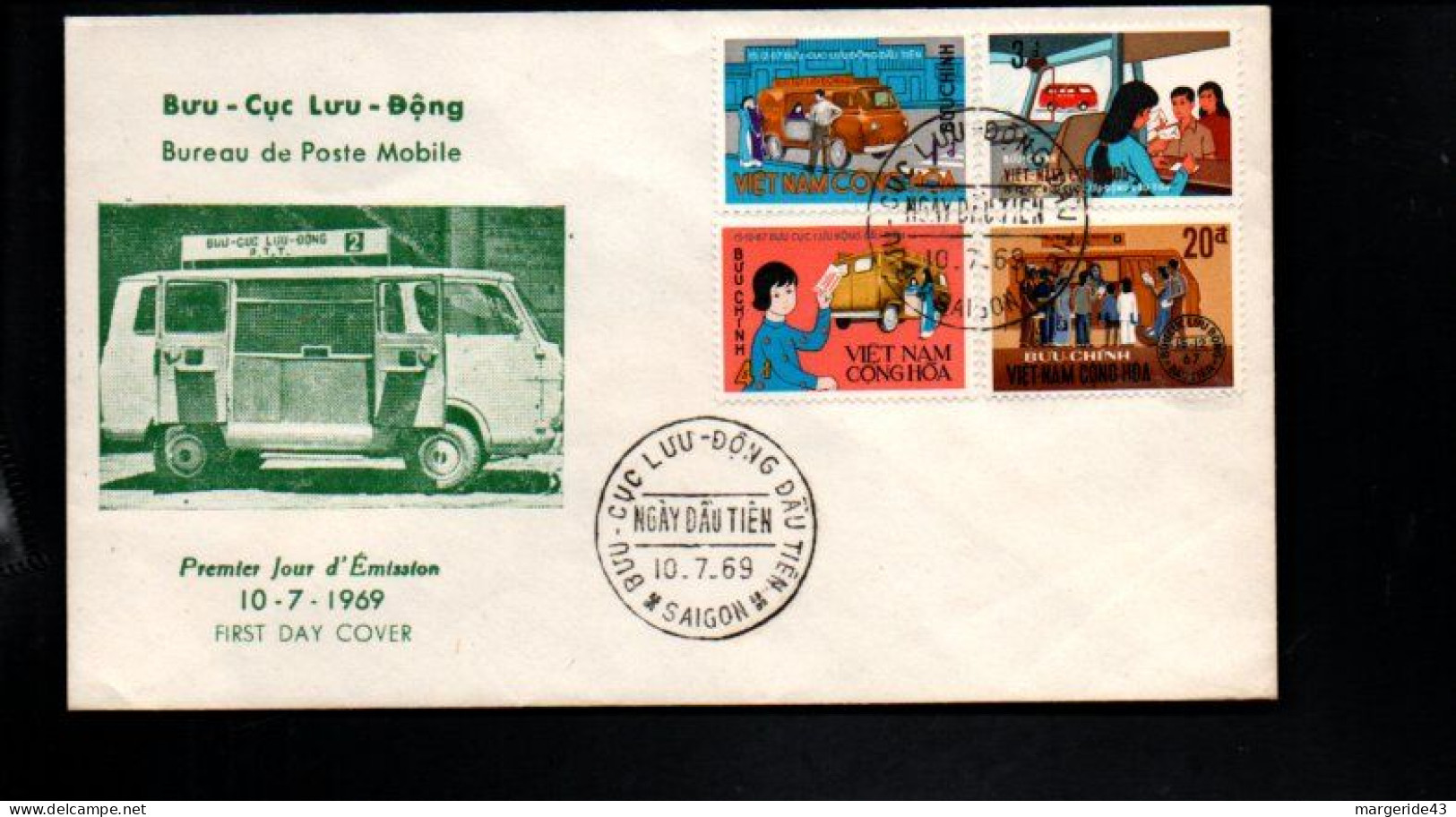 VIET NAM FDC 1969 BUREAU DE POSTE MOBILE - Vietnam