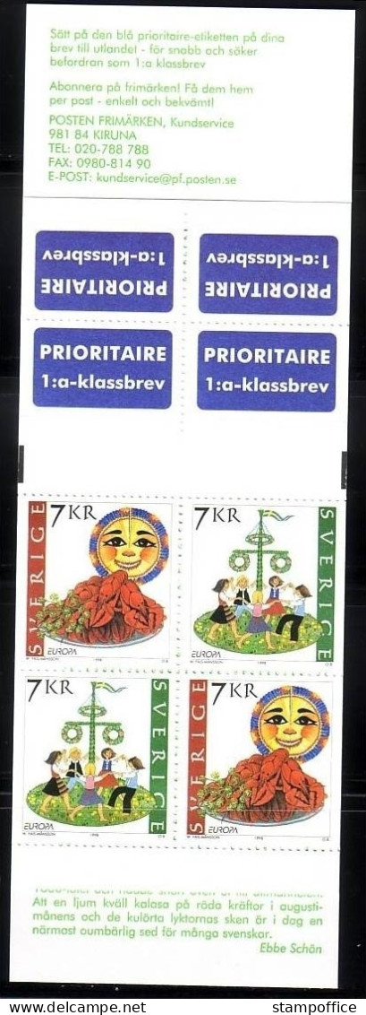 SCHWEDEN MH 242 POSTFRISCH(MINT) EUROPA 1998 FESTE Und FEIERTAGE - 1998