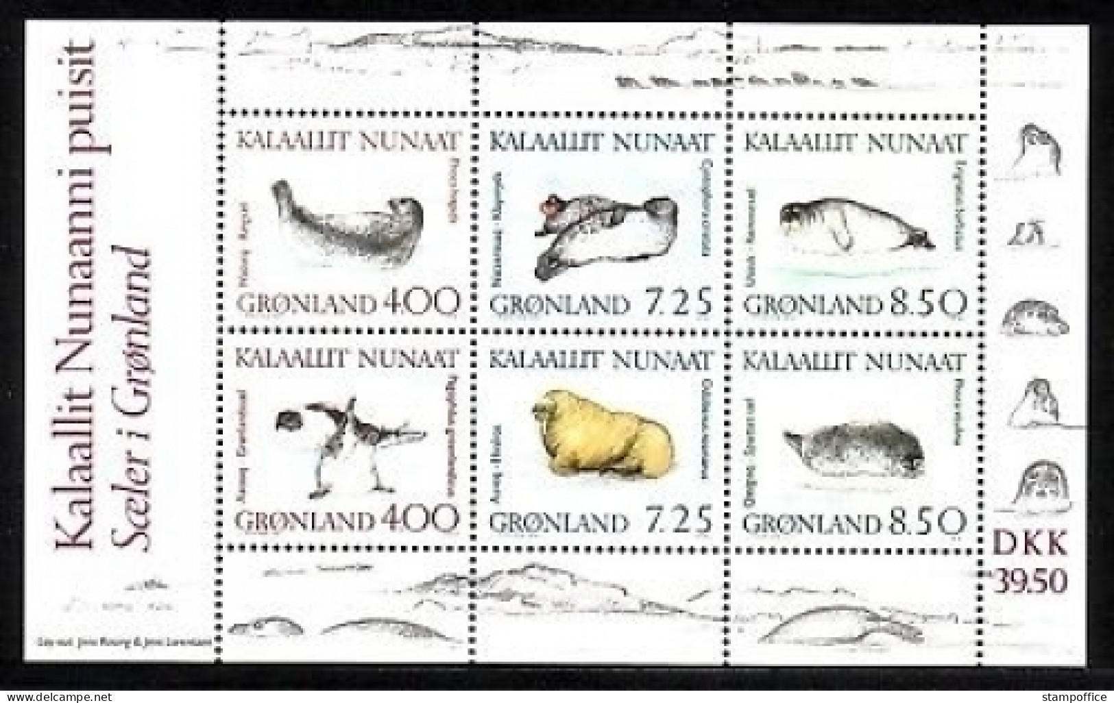 GRÖNLAND BLOCK 3 POSTFRISCH(MINT) ROBBEN SEEHUND WALROSS - Blocks & Kleinbögen