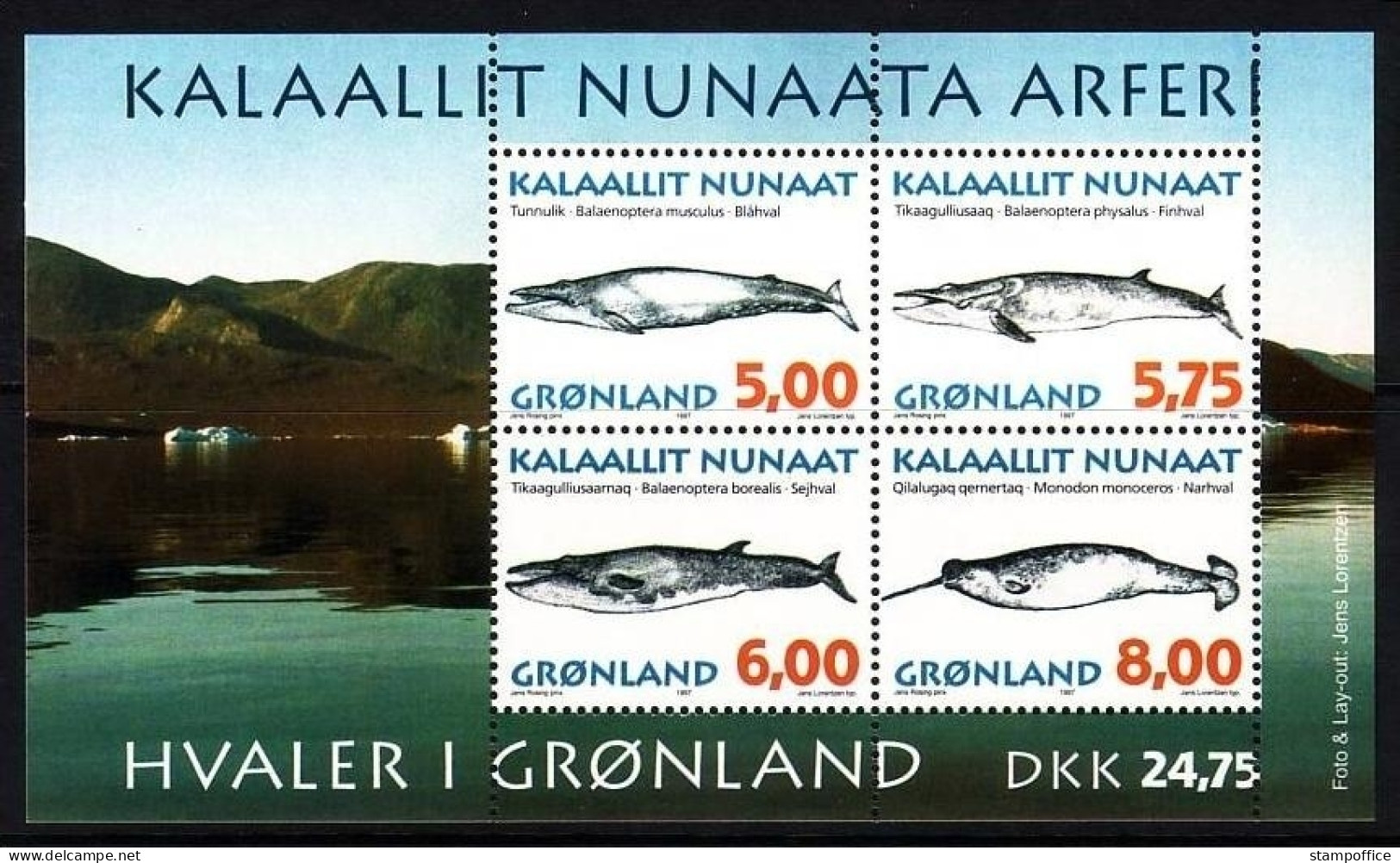 GRÖNLAND BLOCK 13 POSTFRISCH(MINT) GRÖNLÄNDISCHE WALE II - Whales