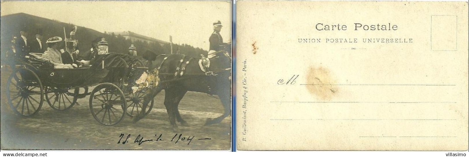 Foto D'Epoca - Nobili In Carrozza Con Cavallo - 1904 - N.V. - Photographs