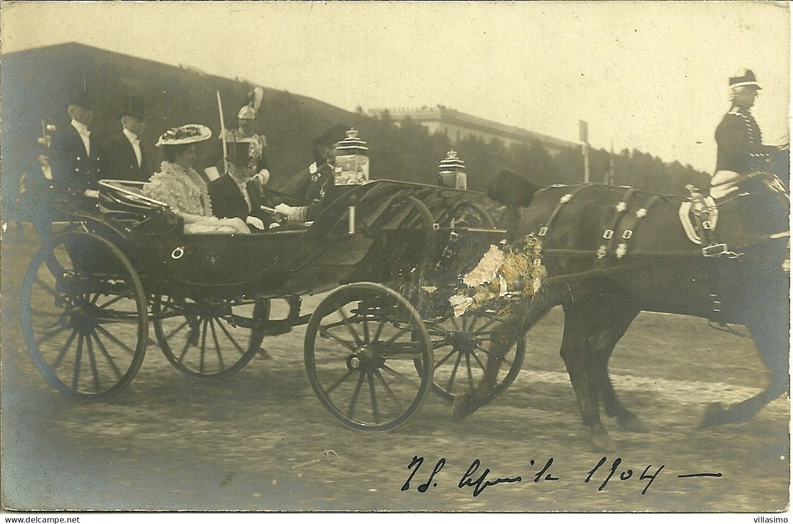 Foto D'Epoca - Nobili In Carrozza Con Cavallo - 1904 - N.V. - Photographie