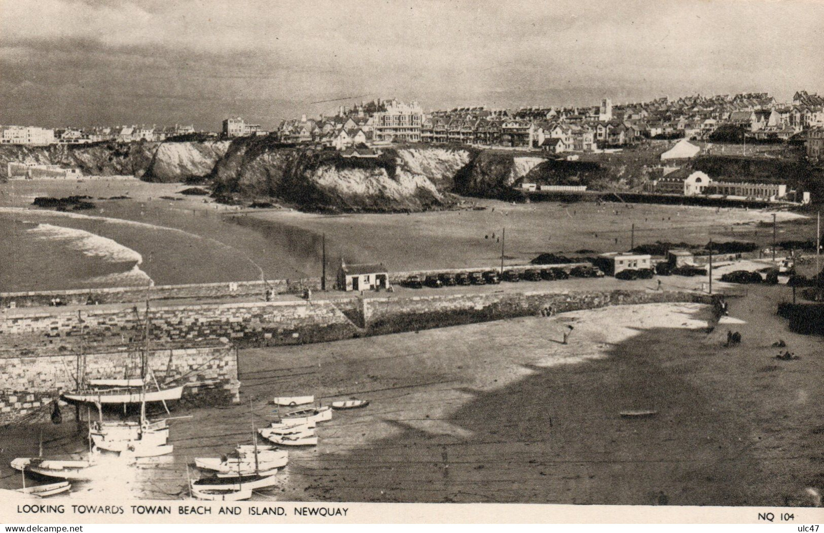 - LOOKING TOWARDS TOWAN BEACH AND ISLAND.  NEWQUAY - Scan Verso - - Newquay