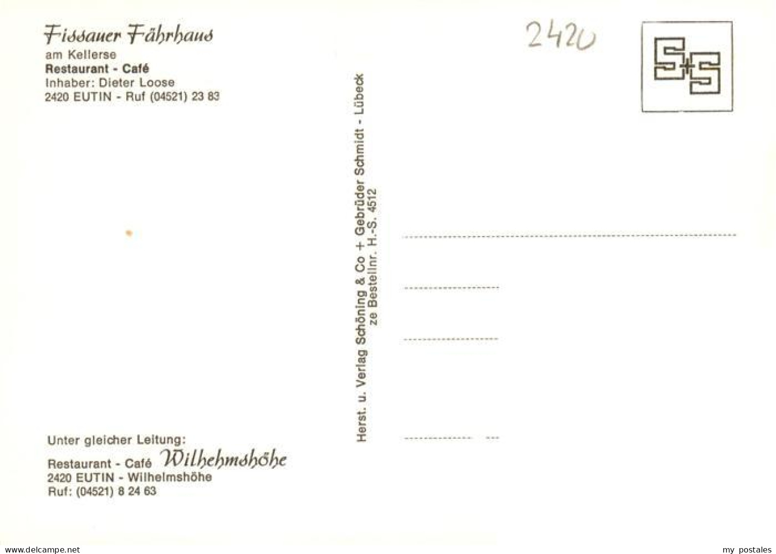 73940326 Eutin Restaurant Fissauer Faehrhaus Am Kellersee Wilhelmshoehe Gastraeu - Eutin