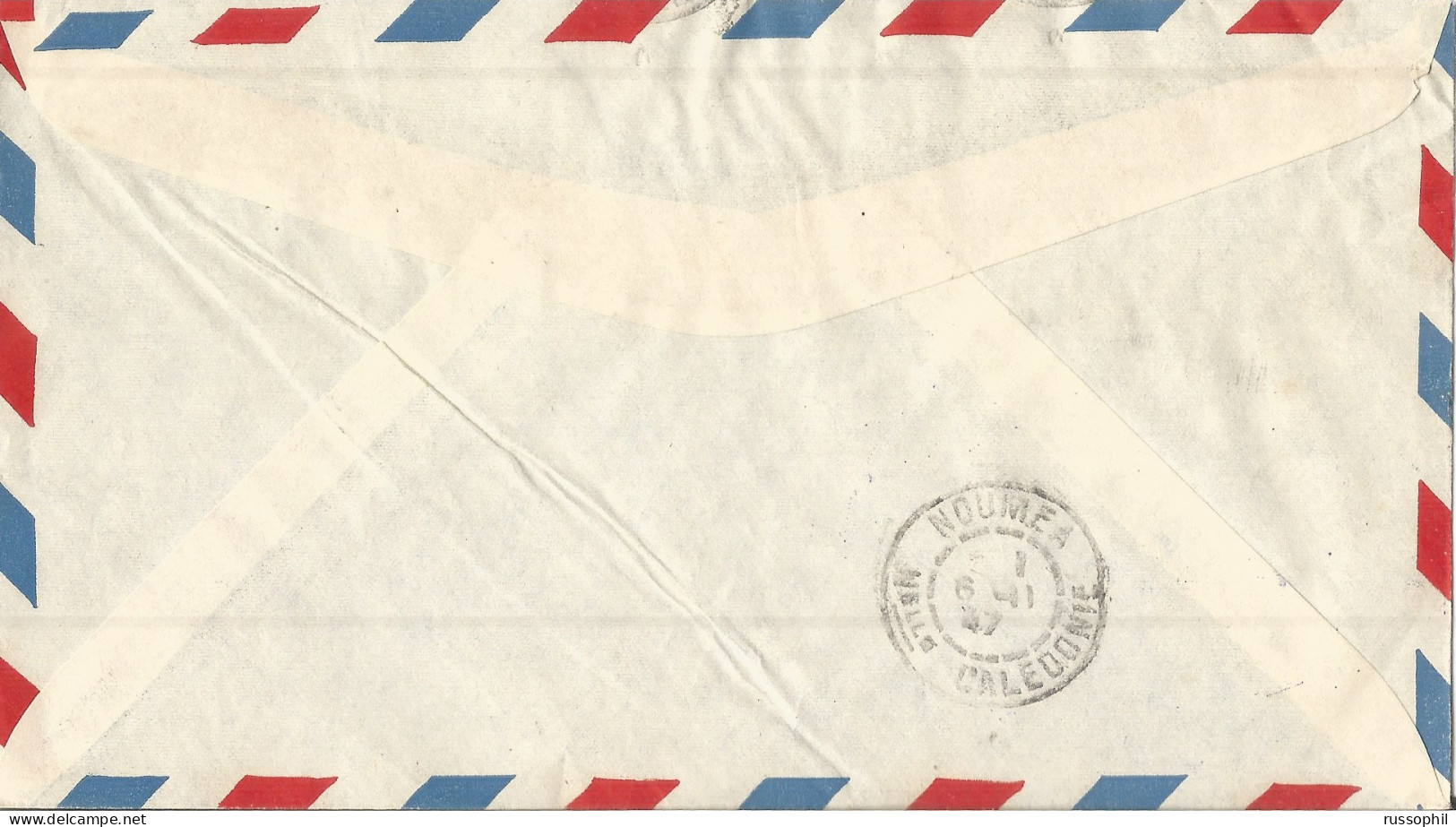 OCEANIE -  TRAPAS - 3 FR. FRANKING ON AIR COVER FROM PAPEETE TO NEW CALEDONIA - RETURNED TO SENDER - 1947 - Covers & Documents