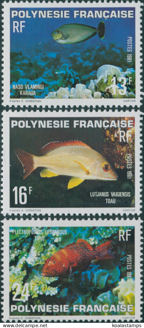 French Polynesia 1981 Sc#341-343,SG339-341 Fish Set MNH - Other & Unclassified