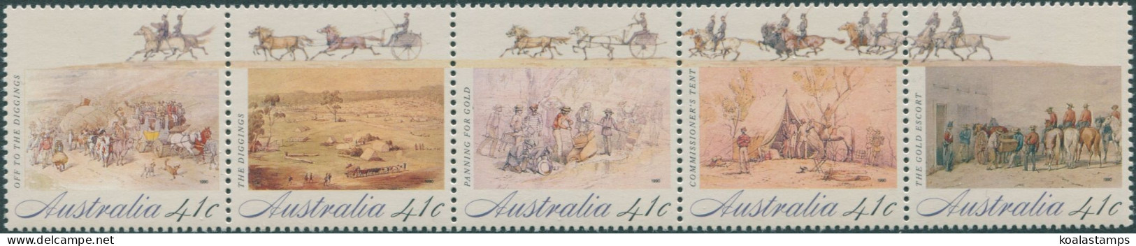 Australia 1990 SG1254-1258 Gold Fever Strip MNH - Otros & Sin Clasificación