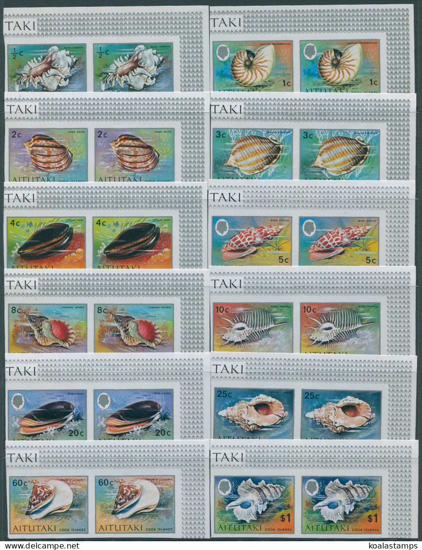 Aitutaki 1974 SG97-108 Shell Definitives (12) Imperf X 2 MNH - Cook Islands