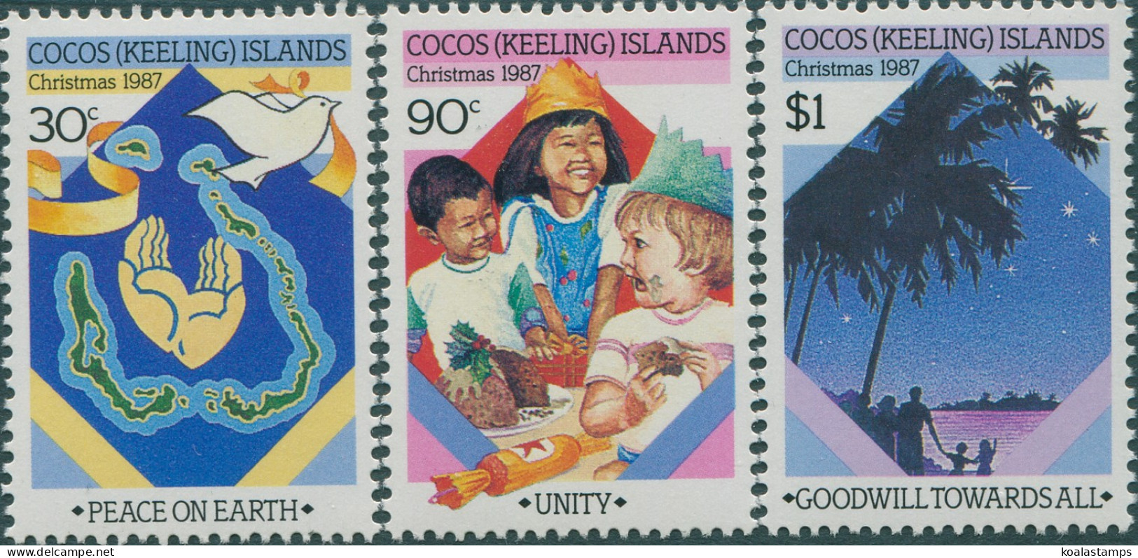 Cocos Islands 1987 SG172-174 Christmas Set MNH - Cocoseilanden