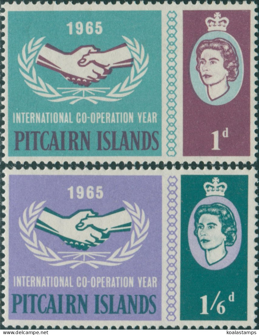 Pitcairn Islands 1965 SG51-52 ICY Emblem Set MLH - Islas De Pitcairn