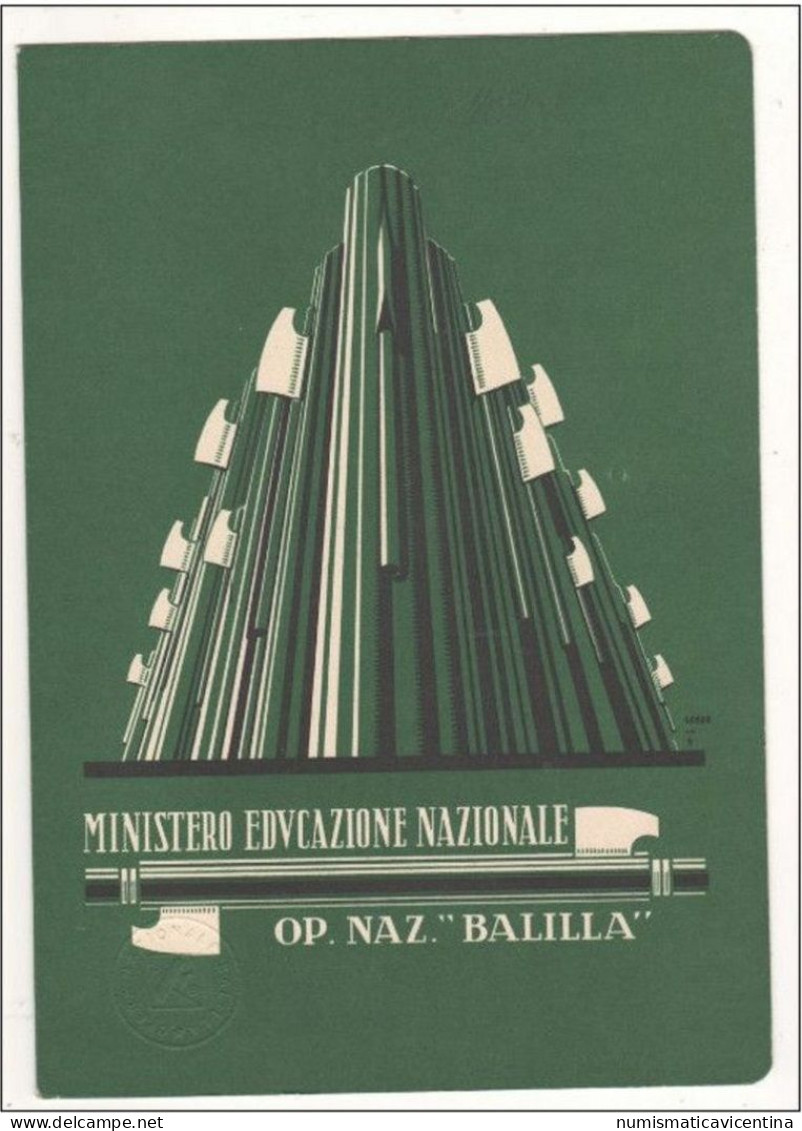 Pagella Scolastica Balilla ONB Scuola Lonigo 1931 - 1932 Anno IX° E.F. Ventennio - Diplômes & Bulletins Scolaires