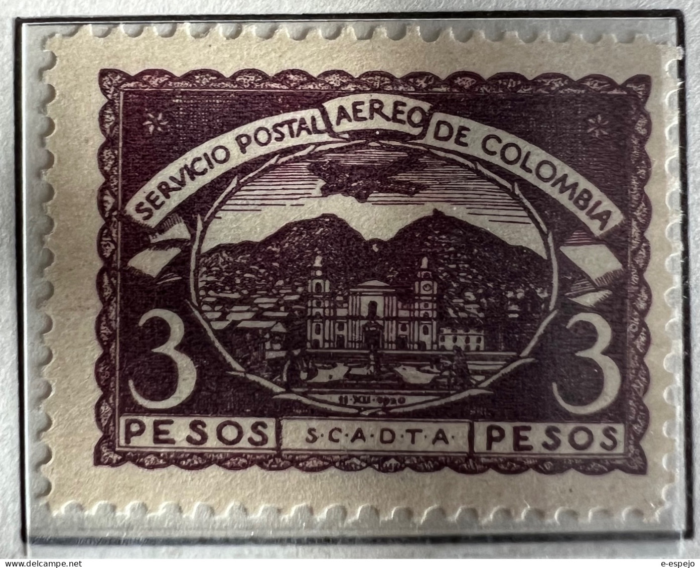 Kolumbien 1921: SCADTA: Landscape With Airplane Mi:CO-SCADTA 19 - Colombia