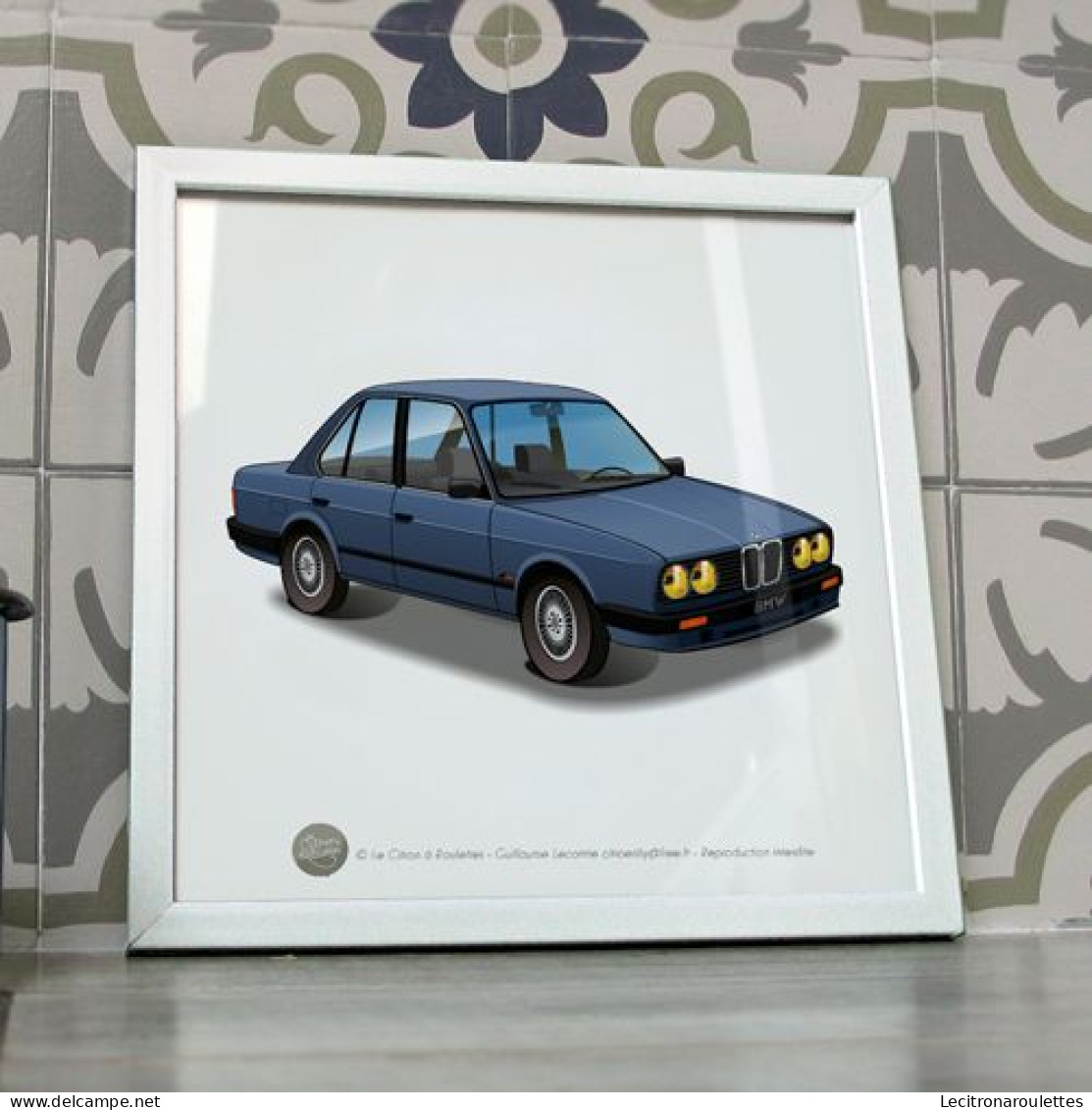 Poster BMW E30 Bleue - Cars