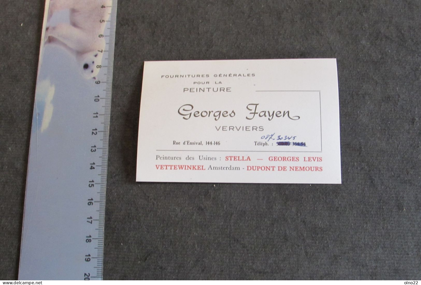 VERVIERS - GEORGES FAYEN - FOURNITURES PEINTURES - CARTE PUBLICITAIRE - VOIR SCANS - Reclame