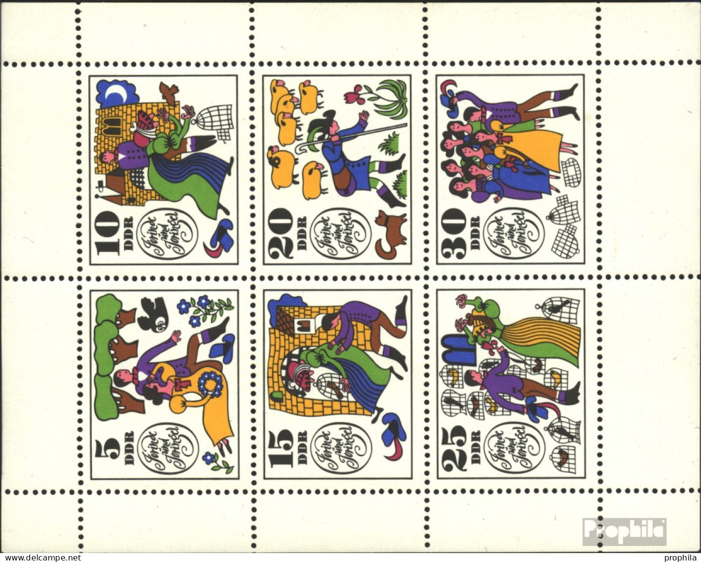 DDR 1450-1455 Kleinbogen (kompl.Ausg.) Postfrisch 1969 Märchen - Jorinde Und Joringel - Unused Stamps