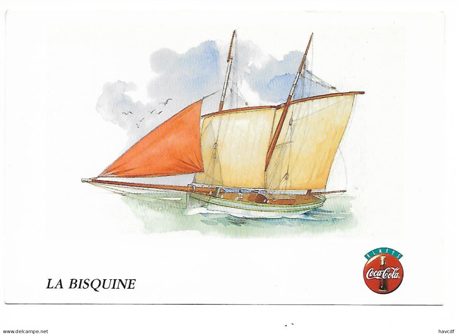 Lot De  4 CPM - LA BISQUINE - LE DUNDEE - LA GOËLETTE - LE SLOOP - PUBS COCA-COLA - Sailing Vessels