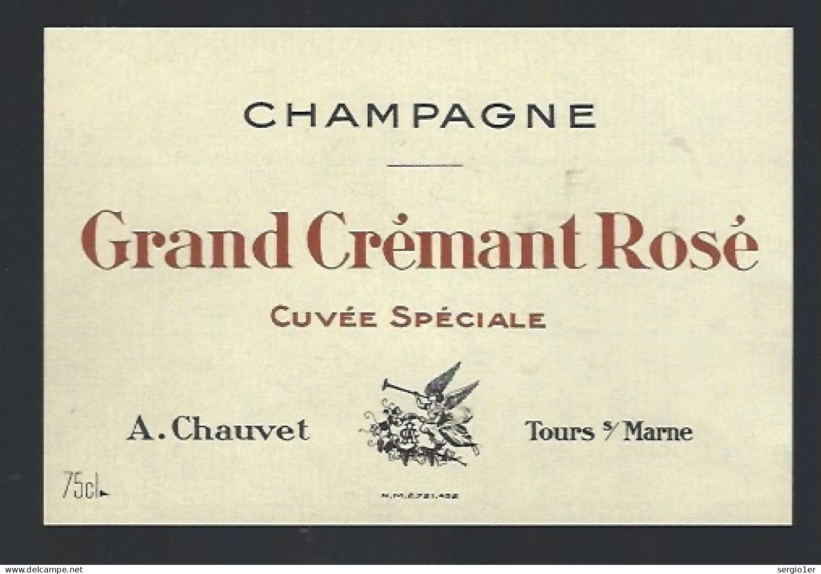 Etiquette Champagne  Grand Crémant Rosé Cuvée Spéciale   A Chauvet Tours Sur Marne Marne 51 - Champagner