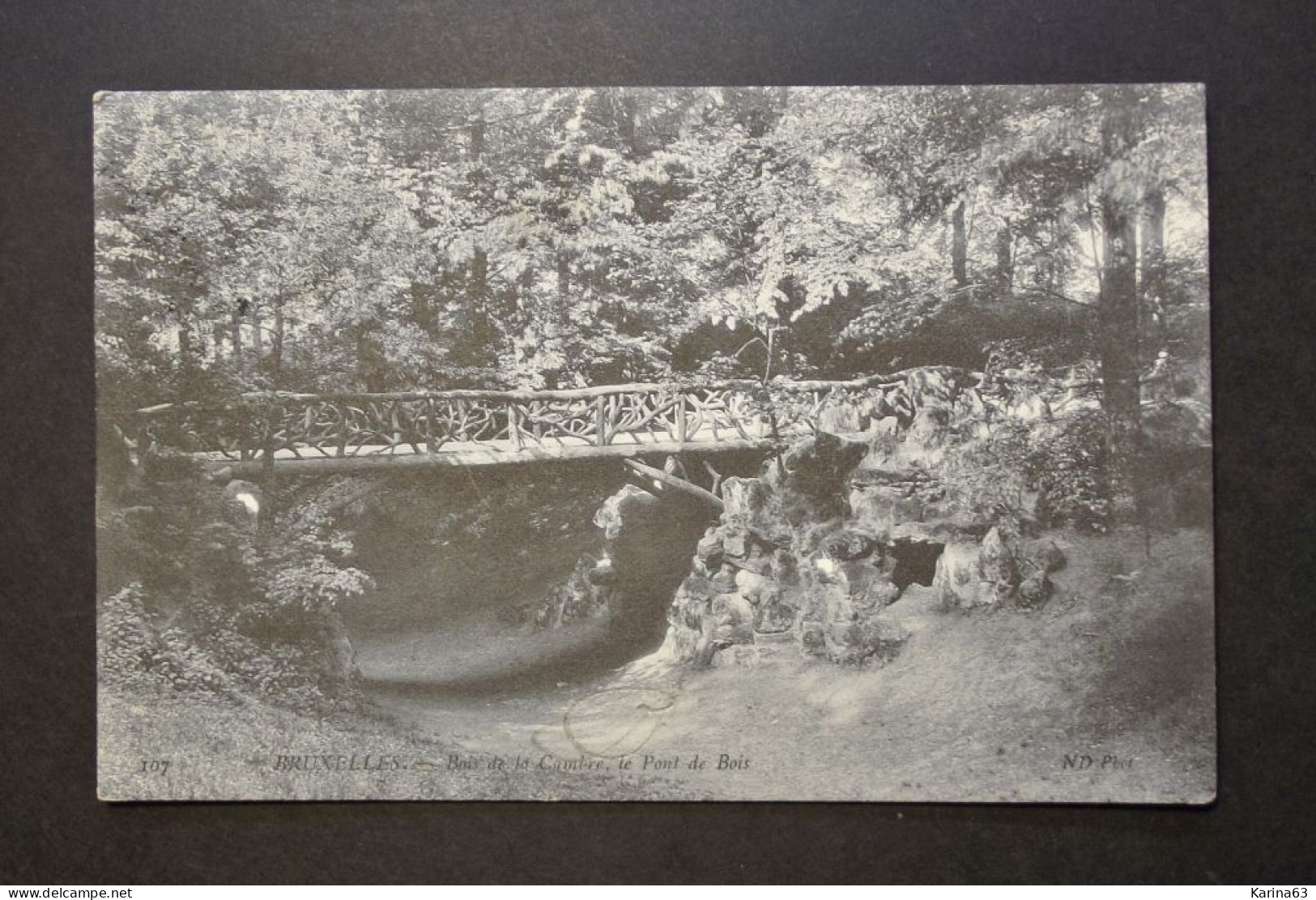 België - Belgique - Brussel - CPA  Bois De La Cambre  Le Pont De Bois - Ter Kamerenbos Obl. 1909 Brussel - Forests, Parks