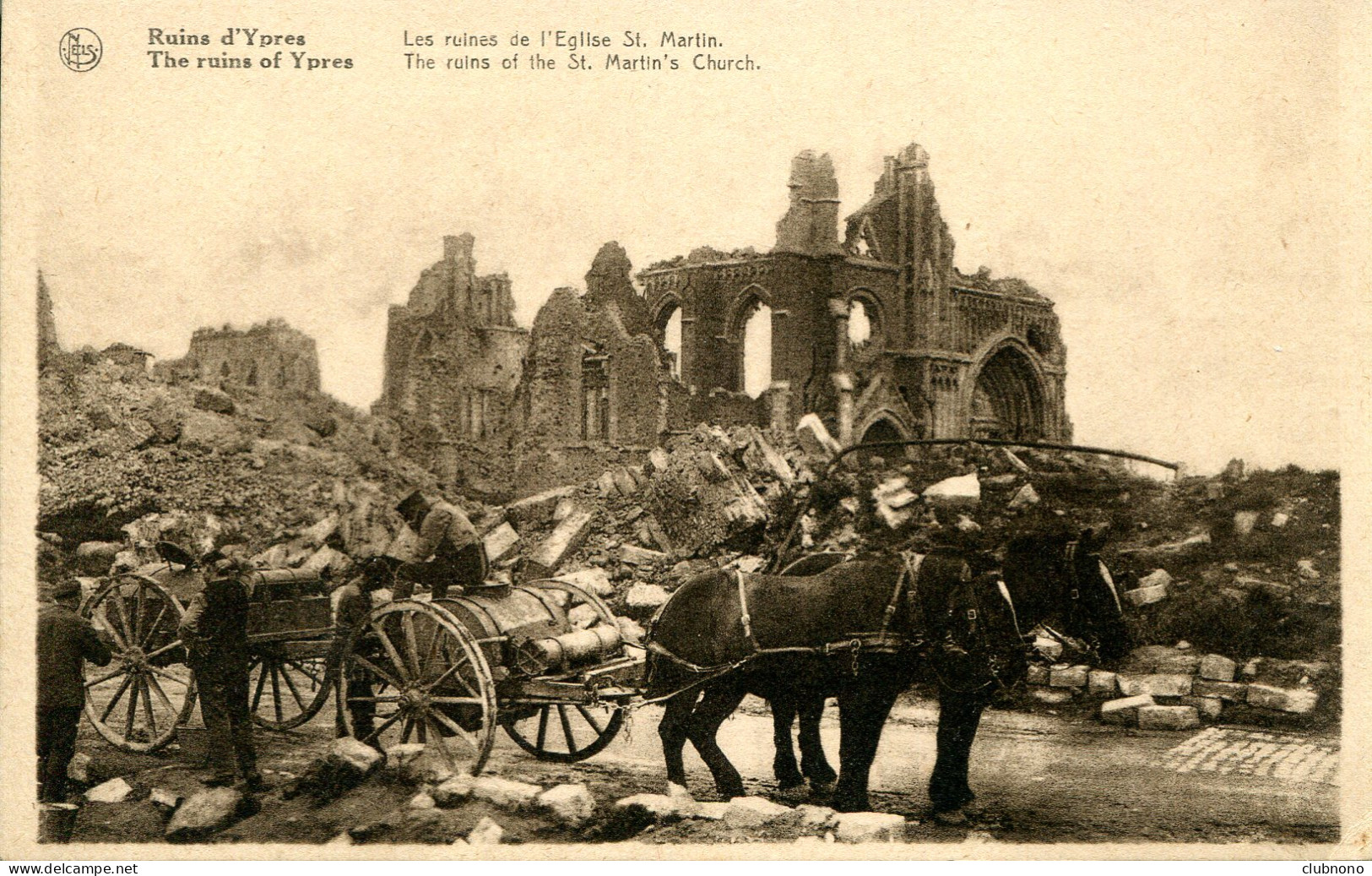 CPA - YPRES - RUINES - EGLISE SAINT MARTIN (IMPECCABLE) - Altri & Non Classificati