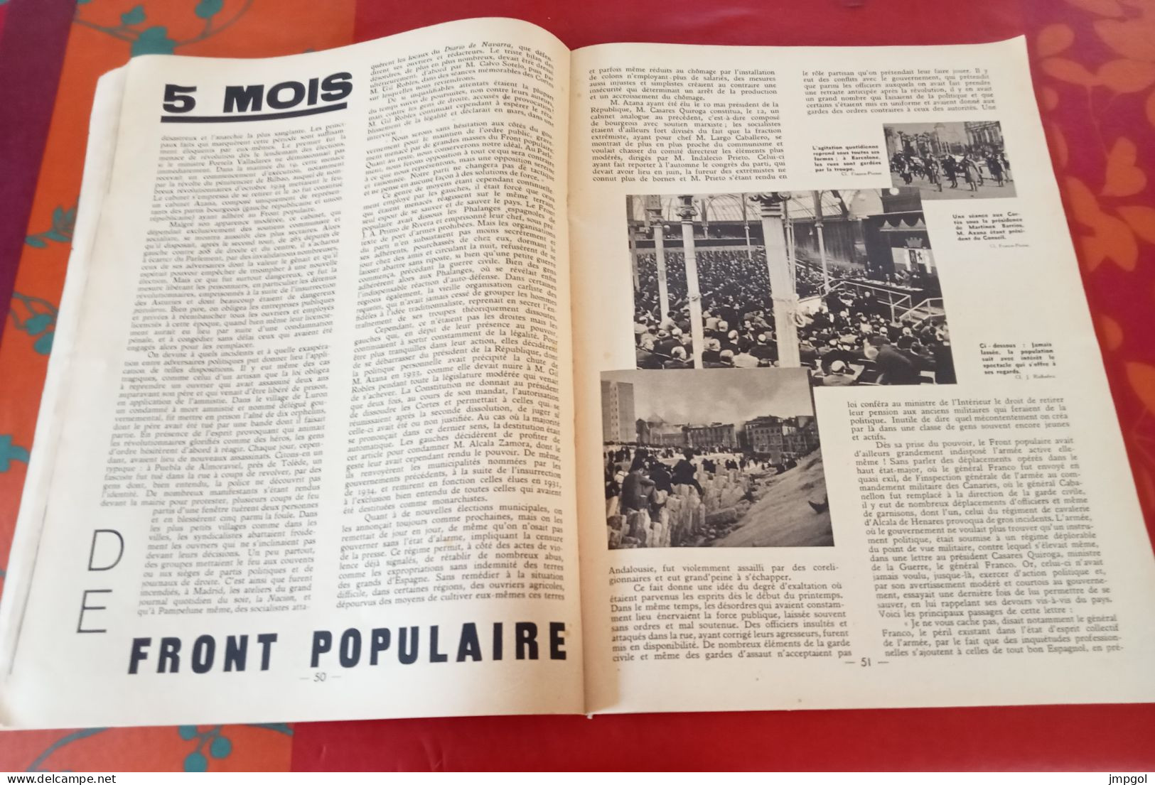 Espagne rempart de l'Occident Juillet 1937 n° spécial Frontières Pro Franco et Nationalistes Charles Lesca André Nicolas