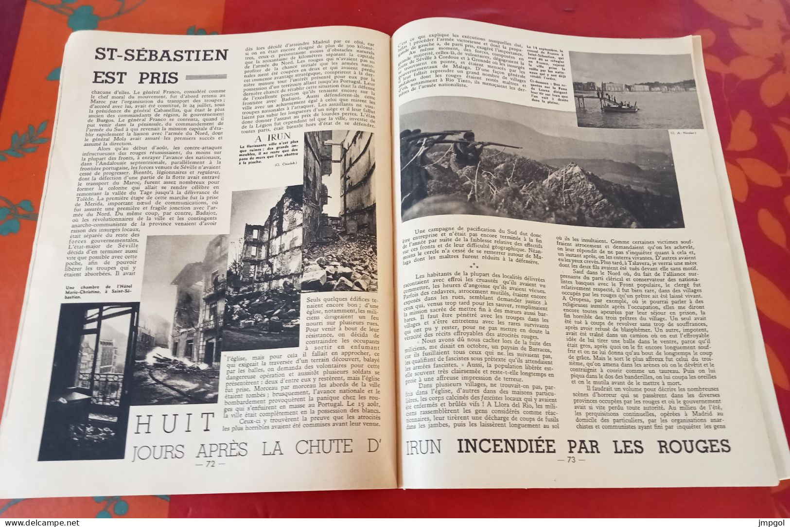 Espagne rempart de l'Occident Juillet 1937 n° spécial Frontières Pro Franco et Nationalistes Charles Lesca André Nicolas