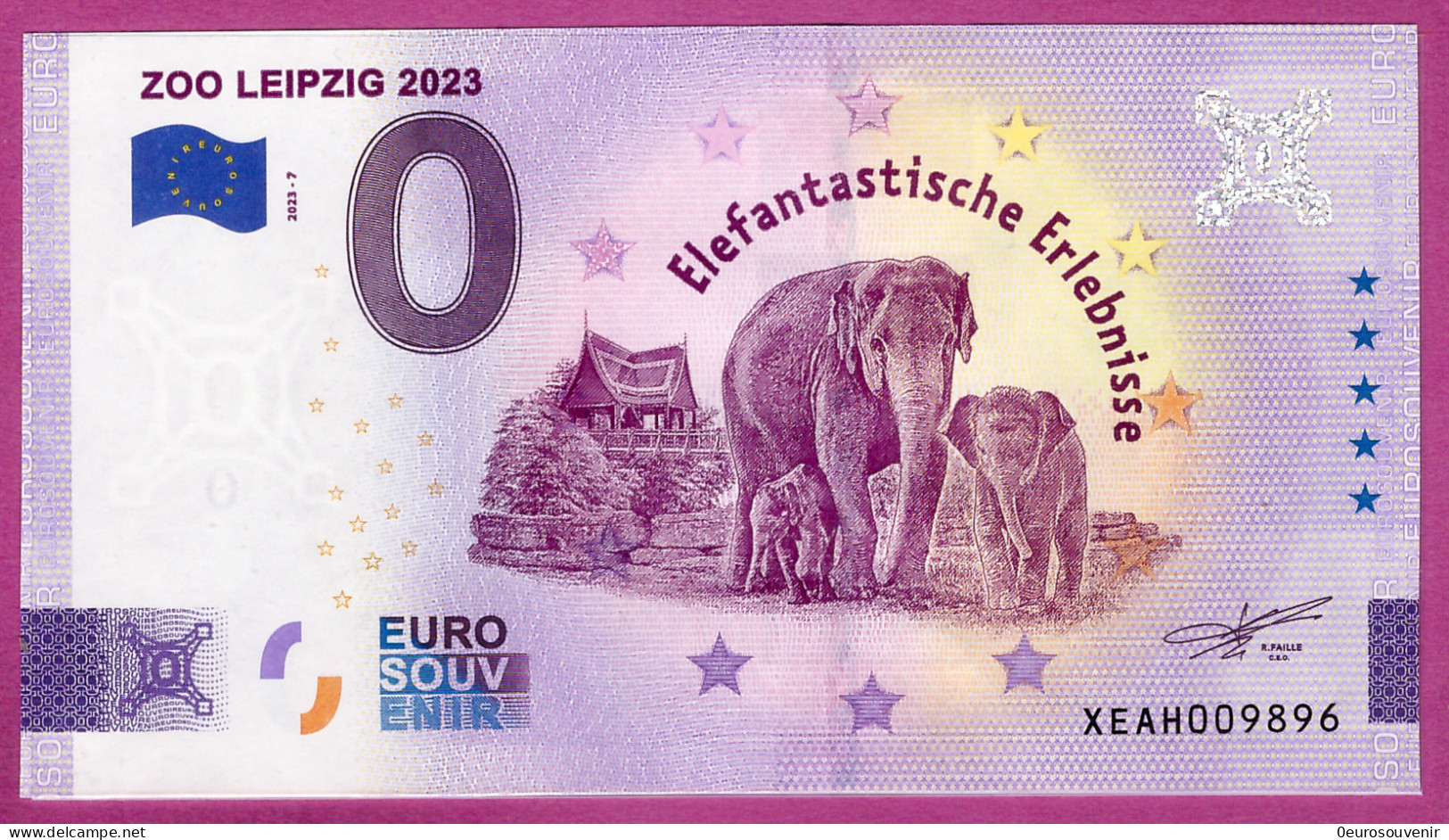 0-Euro XEAH 2023-7 ZOO LEIPZIG 2023 - ELEFANTASTISCHE ERLEBNISSE - Essais Privés / Non-officiels