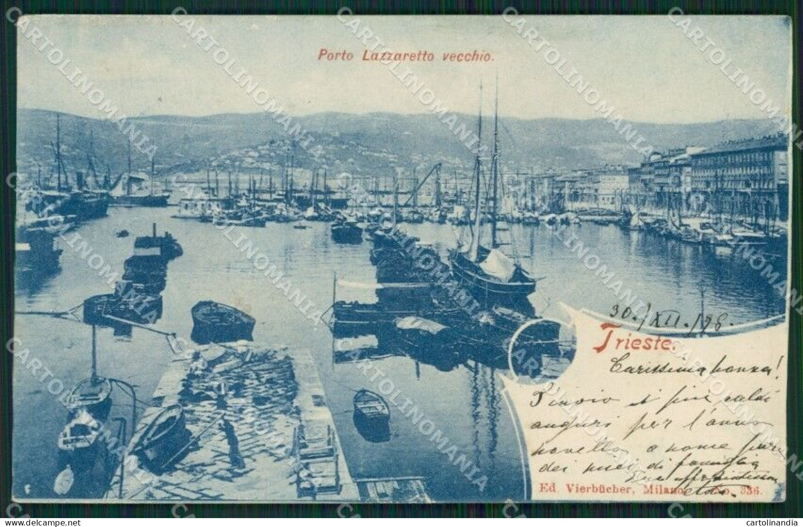 Trieste Città Barche REINCOLLATA Cartolina KVM0702 - Trieste