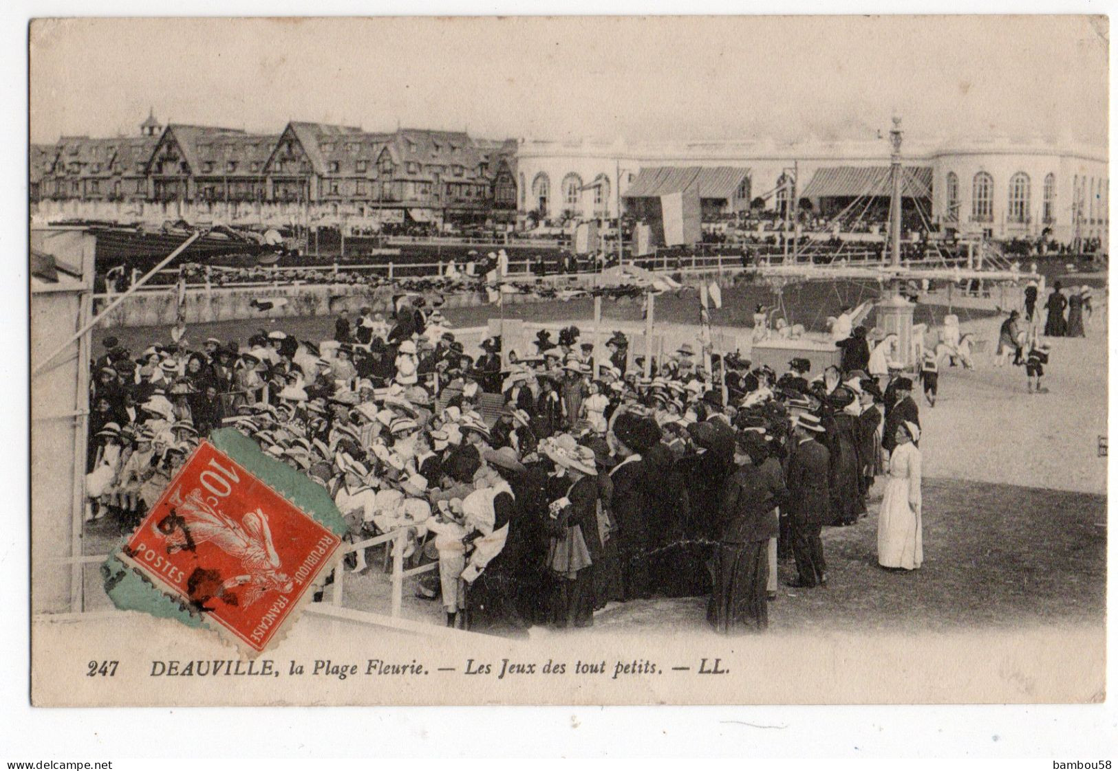 DEAUVILLE * CALVADOS * LA PLAGE FLEURIE * JEUX DES TOUT PETITS * MANEGE * HIPPODROME * Carte N° 247 * LL - Deauville