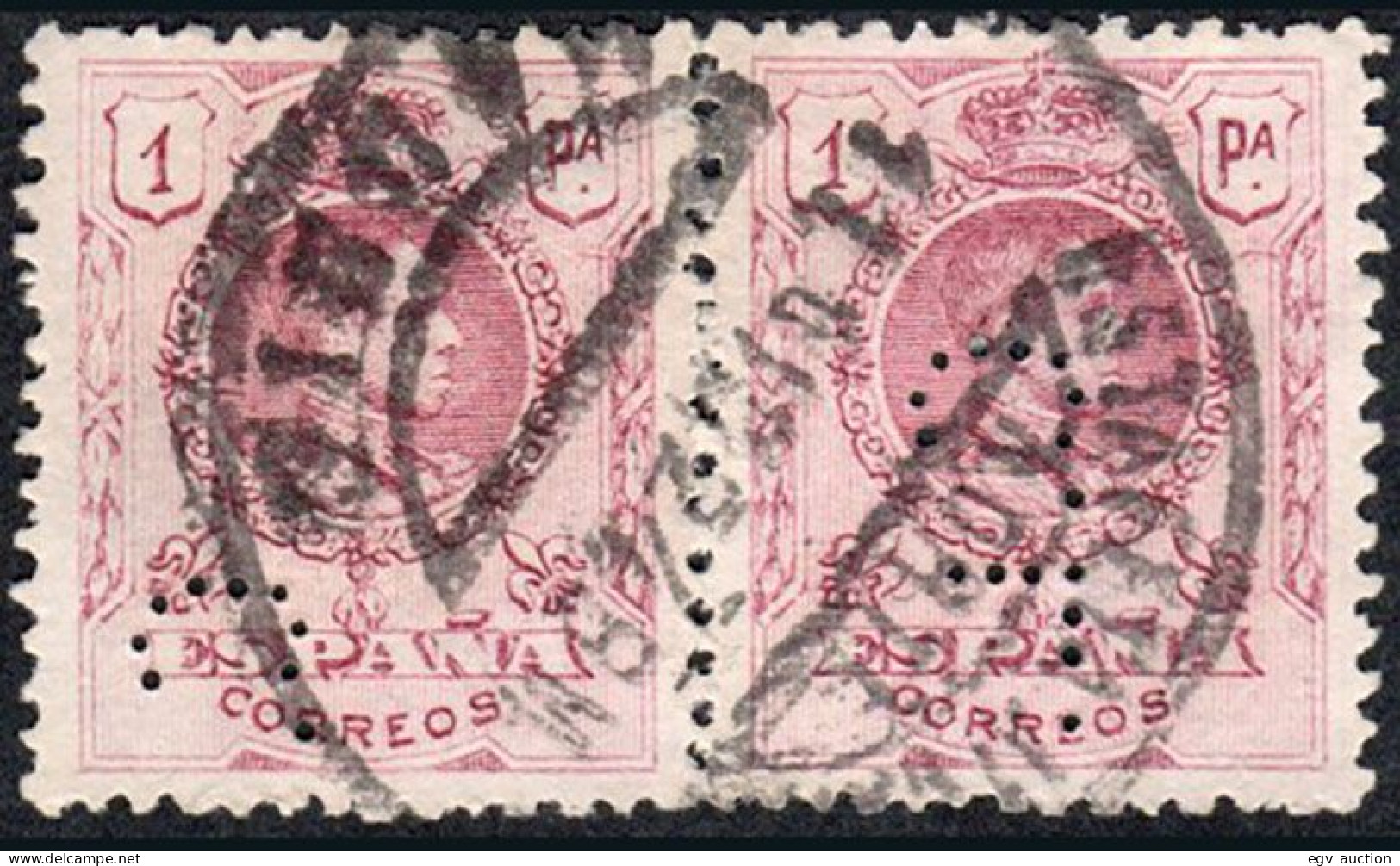 Madrid - Perforado - Edi O 278 Pareja - "C.L" Pequeño (Banco) - Used Stamps