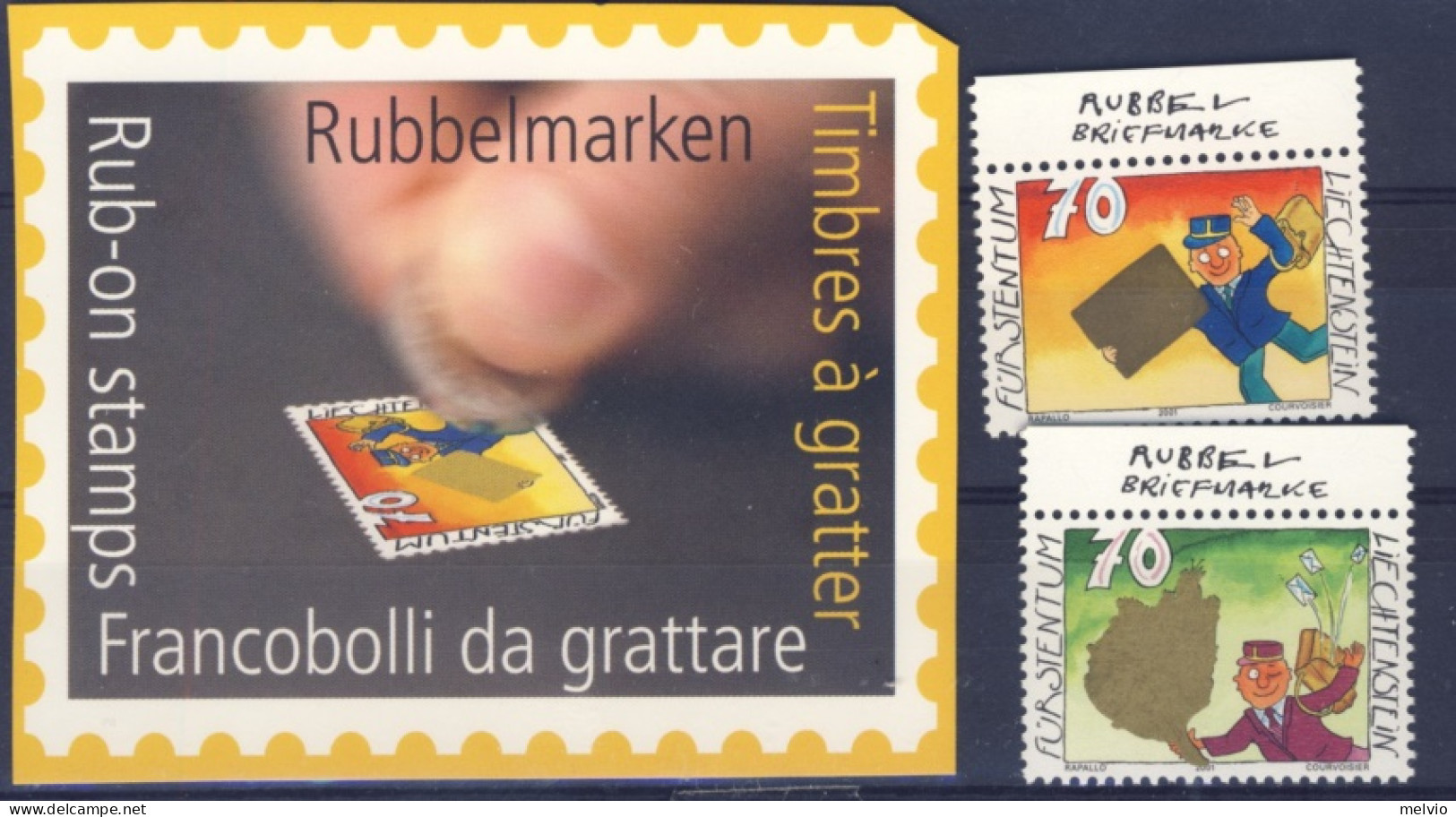 2001-Liechtenstein (MNH=**) Serie 2 Valori Auguri Gratta E Vinci - Neufs