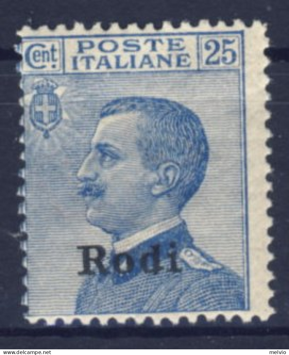 1912-Rodi (MNH=**) 25c. Effige Vittorio Emanuele Cat.Sassone Euro 20 - Egeo (Rodi)