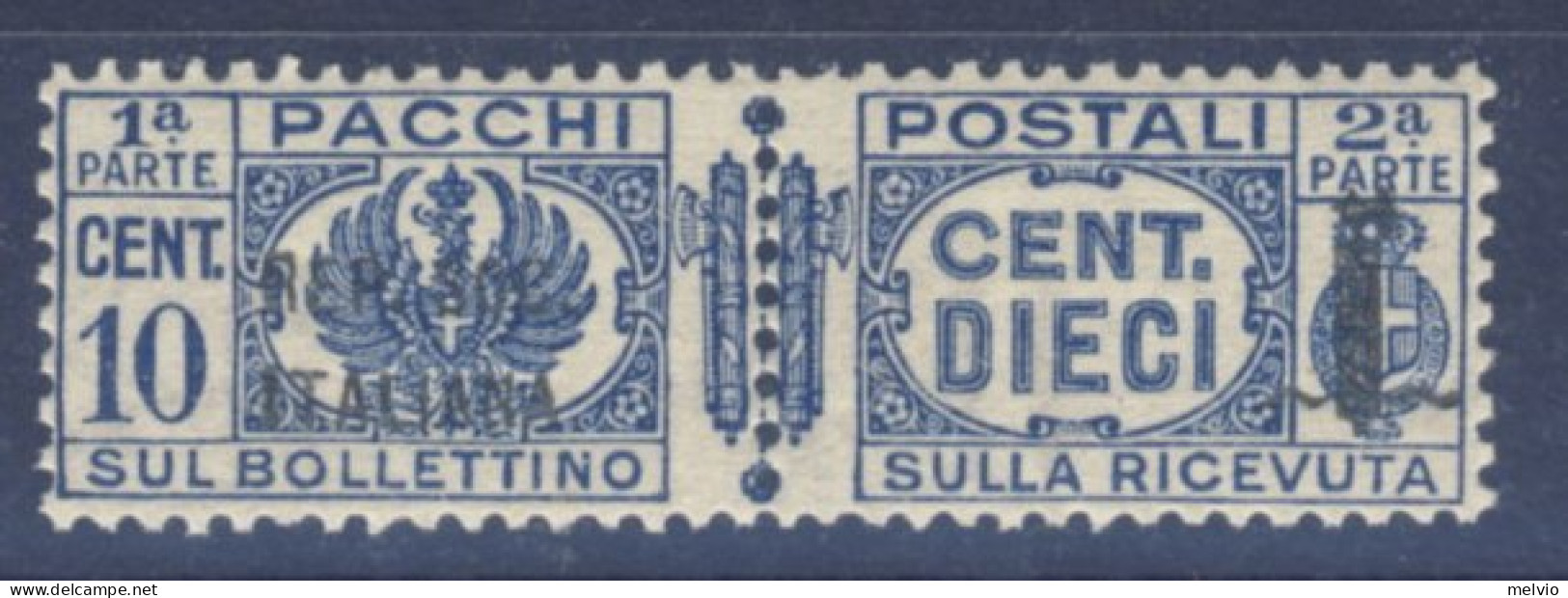 1944-Italia (MNH=**) Pacco Postale 10 C. Fascetto Cat.Sassone Euro 20 - Neufs