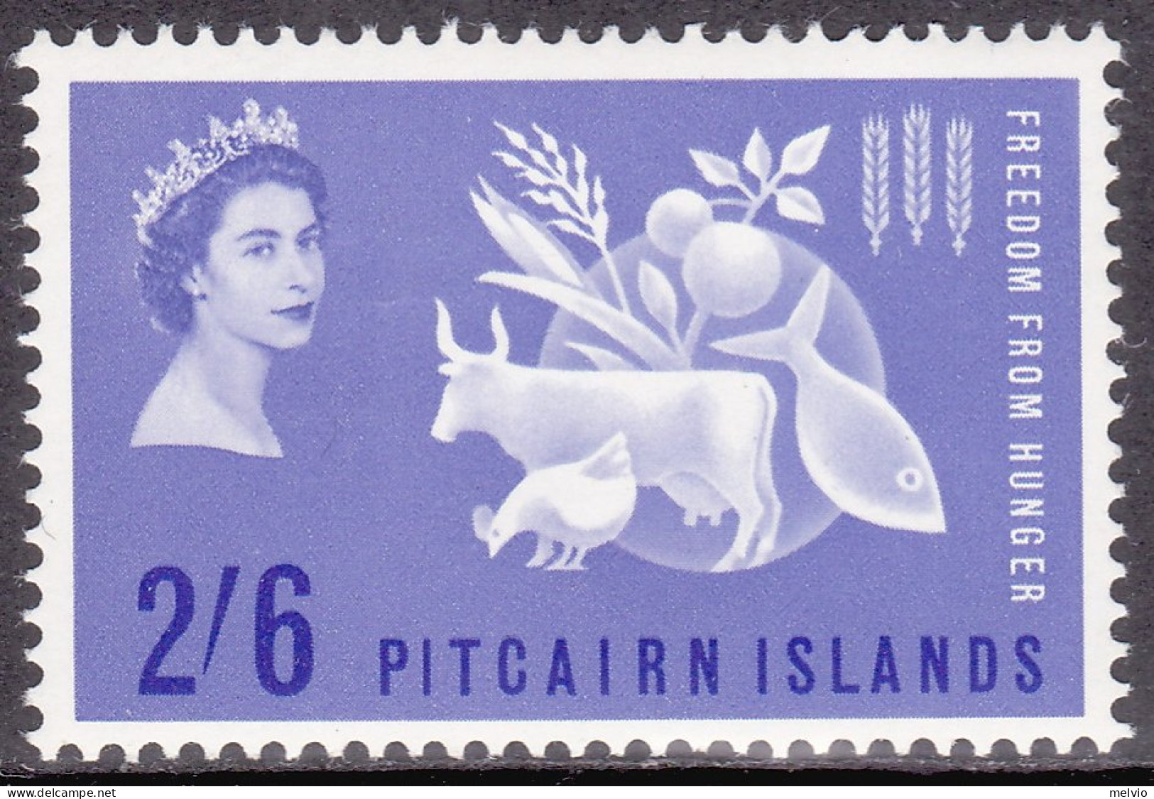 1963-Pitcairn Isole (MNH=**) S.1v."Campagna Contro La Fame" - Pitcairn