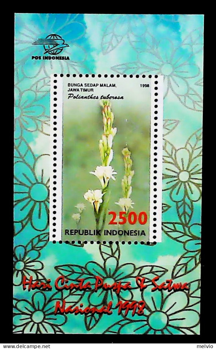 1998-Indonesia (MNH=**) Foglietto Orchidea - Indonesien