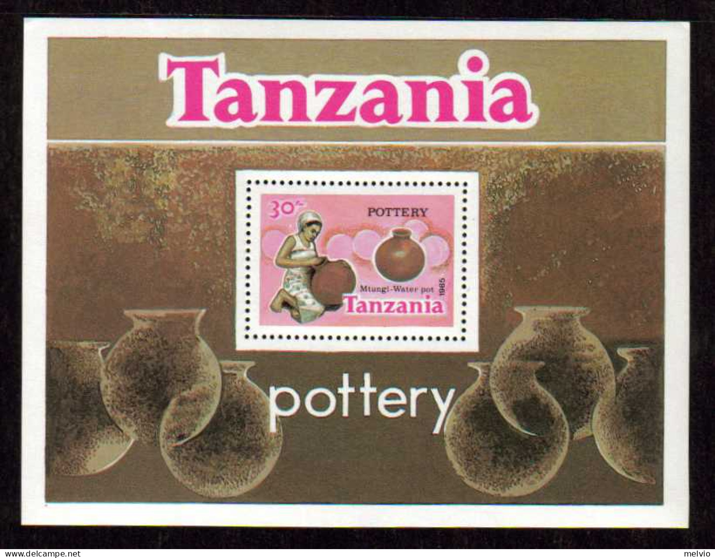 1985-Tanzania (MNH=**) Foglietto S.1v."Artigianato"catalogo Euro5,50 - Tanzania