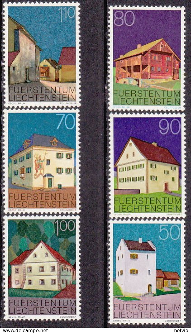 1978-Liechtenstein (MNH=**) S.6v."edifici Caratteristici I Serie"cat.Unificato E - Nuevos