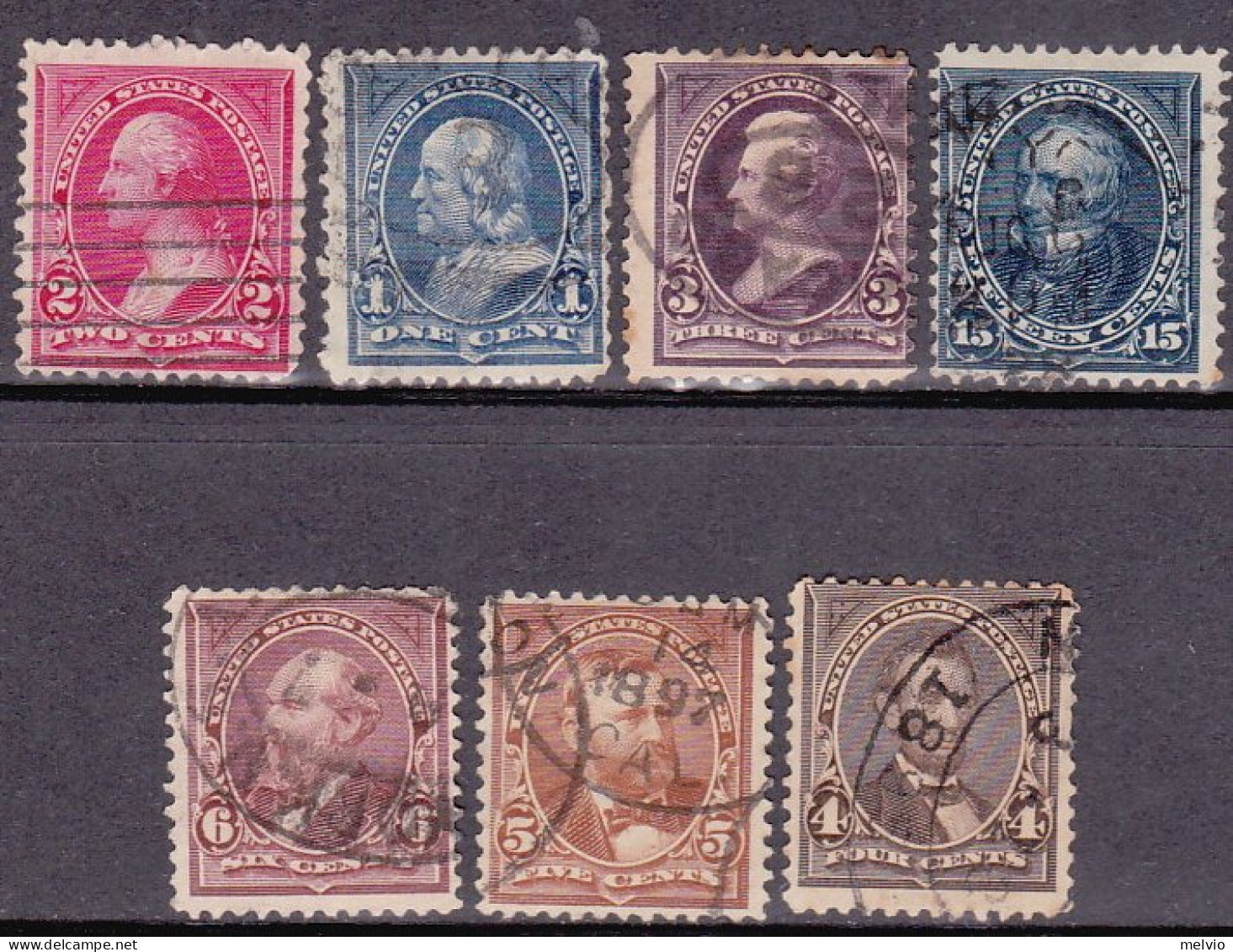 1894-U.S.A. (O=used) Otto Valori Con Annulli "personaggi Famosi" - Used Stamps
