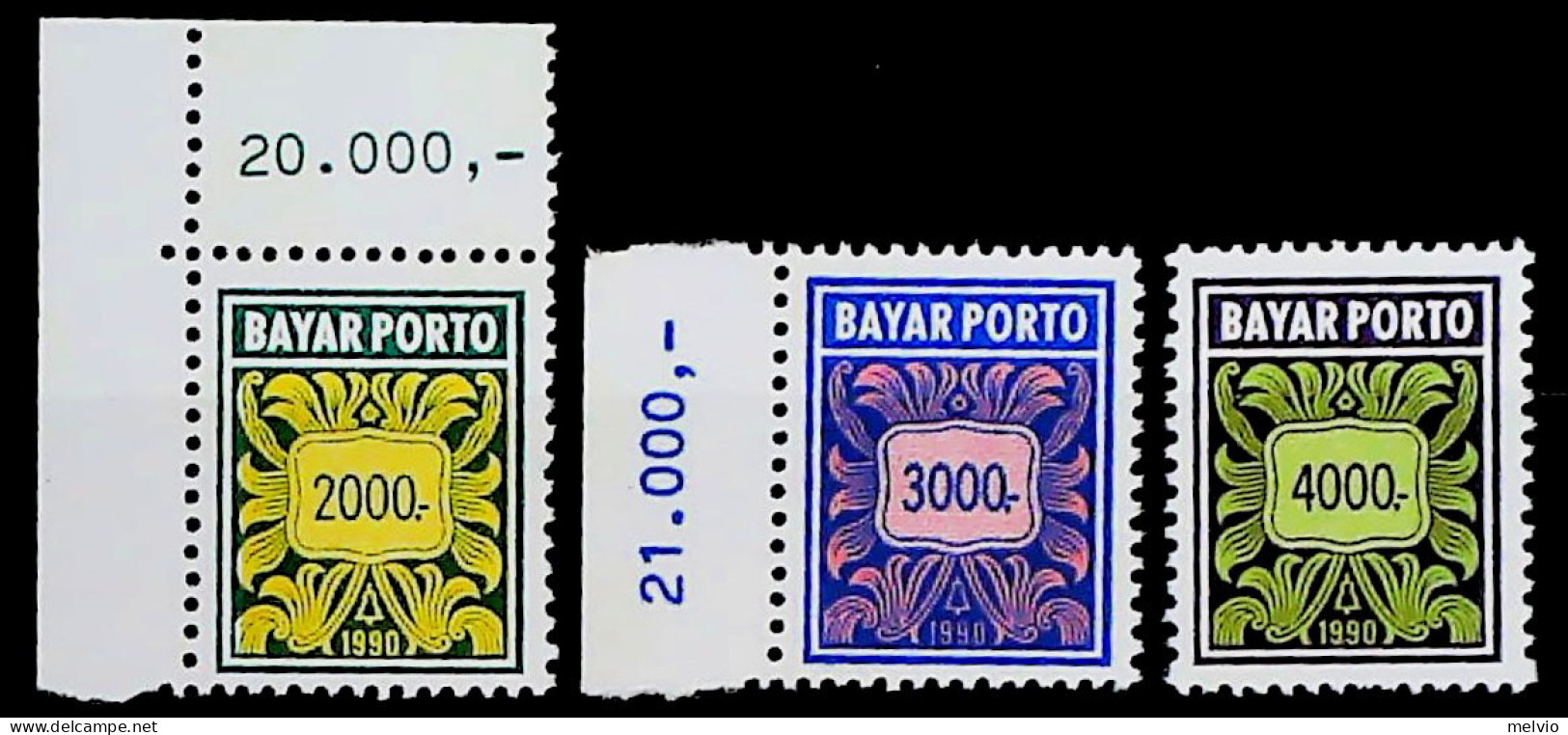 1990-Indonesia (MNH=**) Servizio 3 Valori - Indonésie