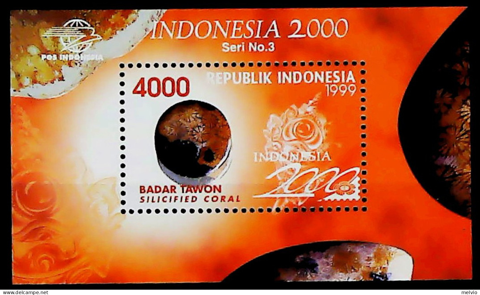 1999-Indonesia (MNH=**) Foglietto 1 Valore Fossile - Indonésie