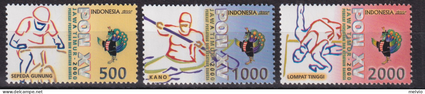 2000-Indonesia (MNH=**) Serie 3 Valori Sport - Indonesië