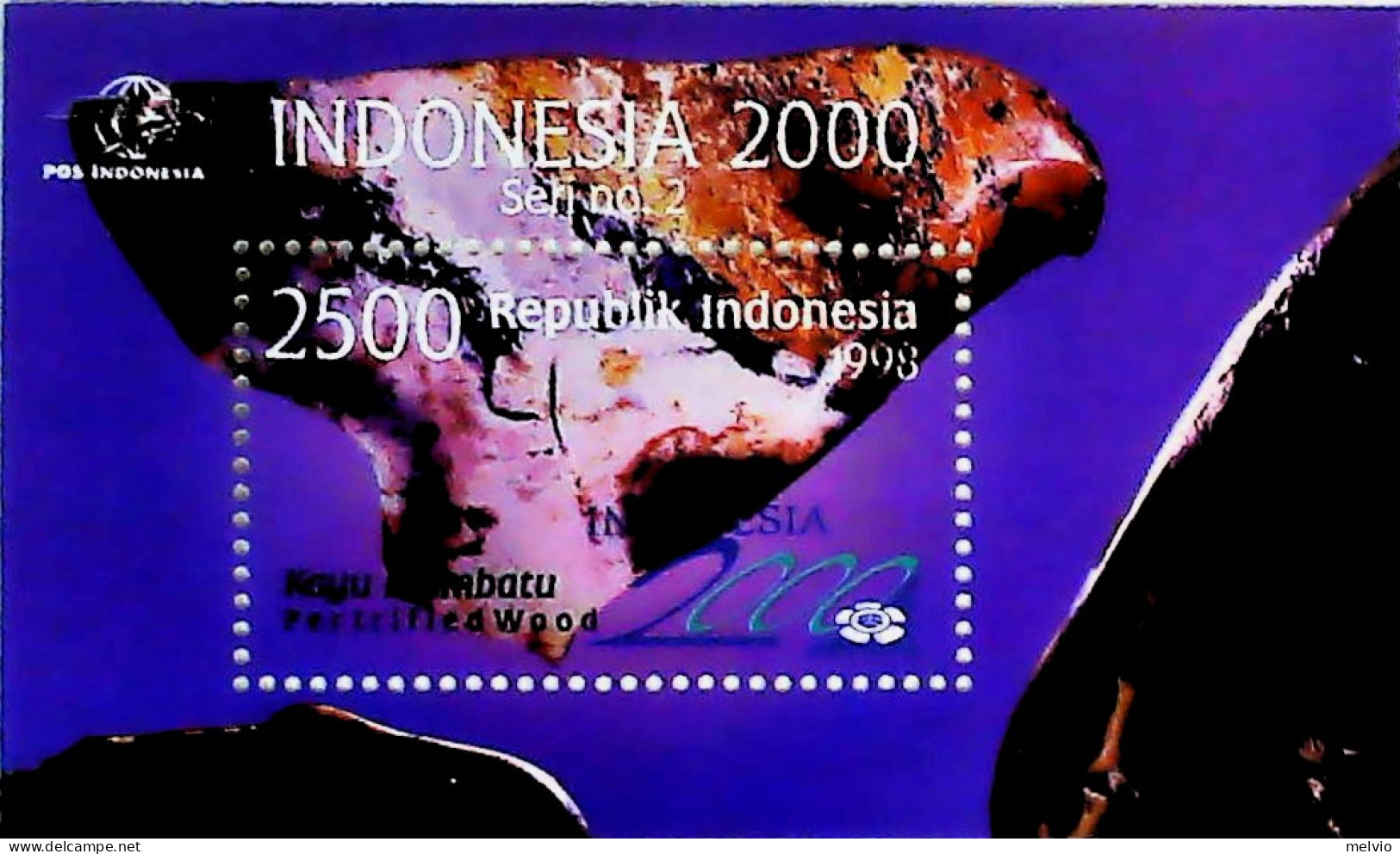 2000-Indonesia (MNH=**) Foglietto 1 Valore Fossile - Indonésie
