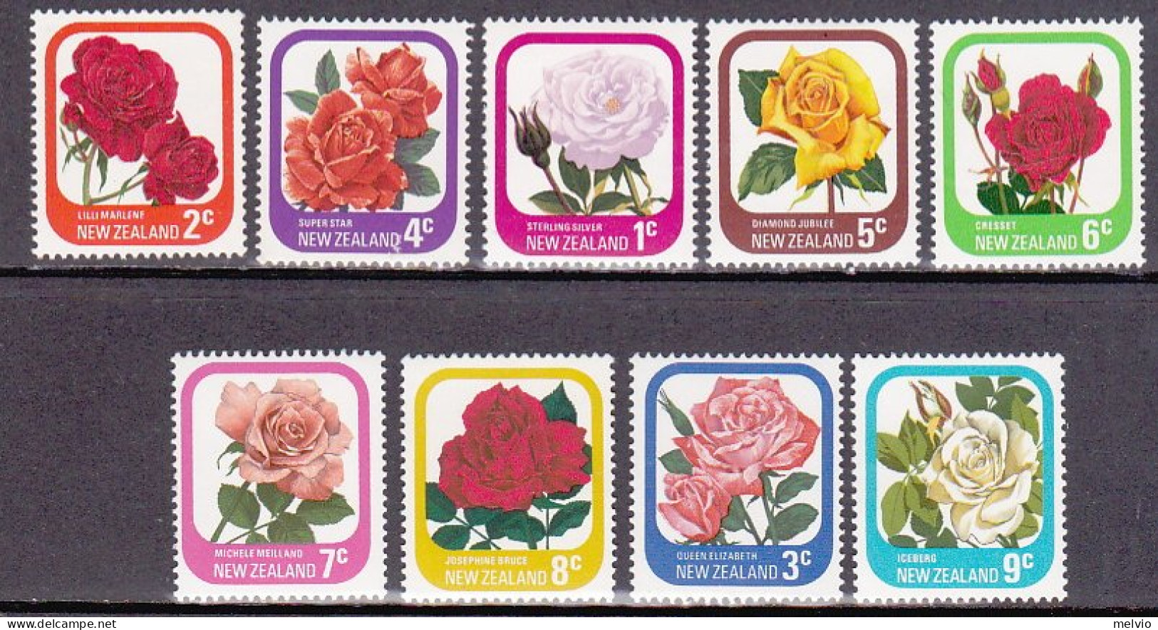 1975-Nuova Zelanda (MNH=**) S.9v."Rose" - Altri & Non Classificati