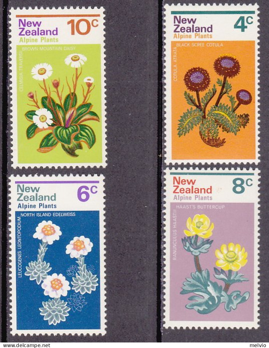 1972-Nuova Zelanda (MNH=**) S.4v."Fiori Di Montagna" - Autres & Non Classés