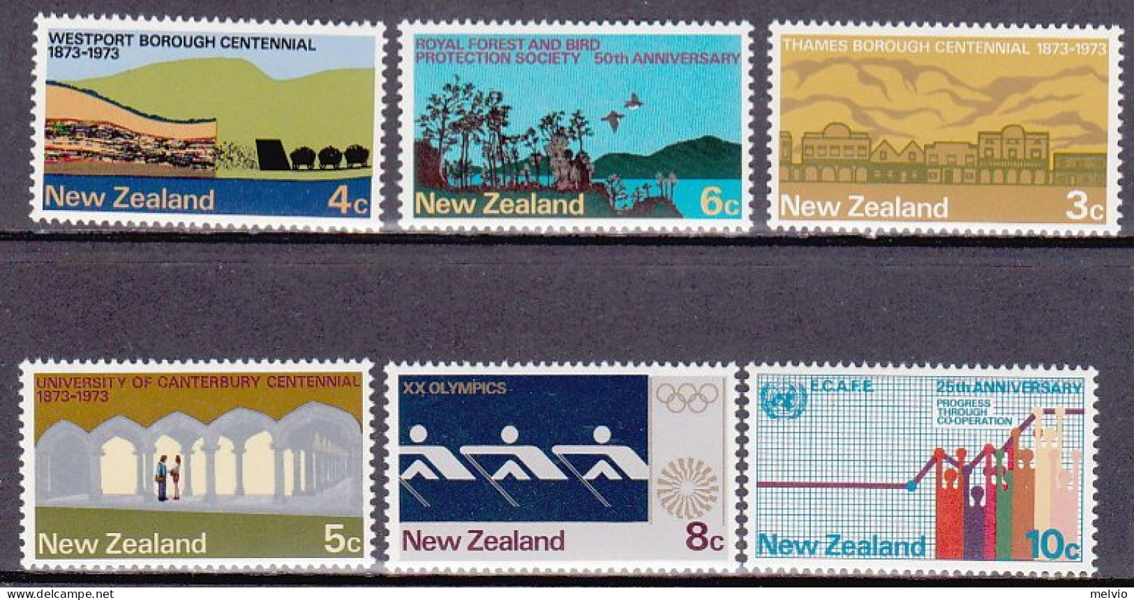 1973-Nuova Zelanda (MNH=**) S.6v."Commemorazioni" - Sonstige & Ohne Zuordnung