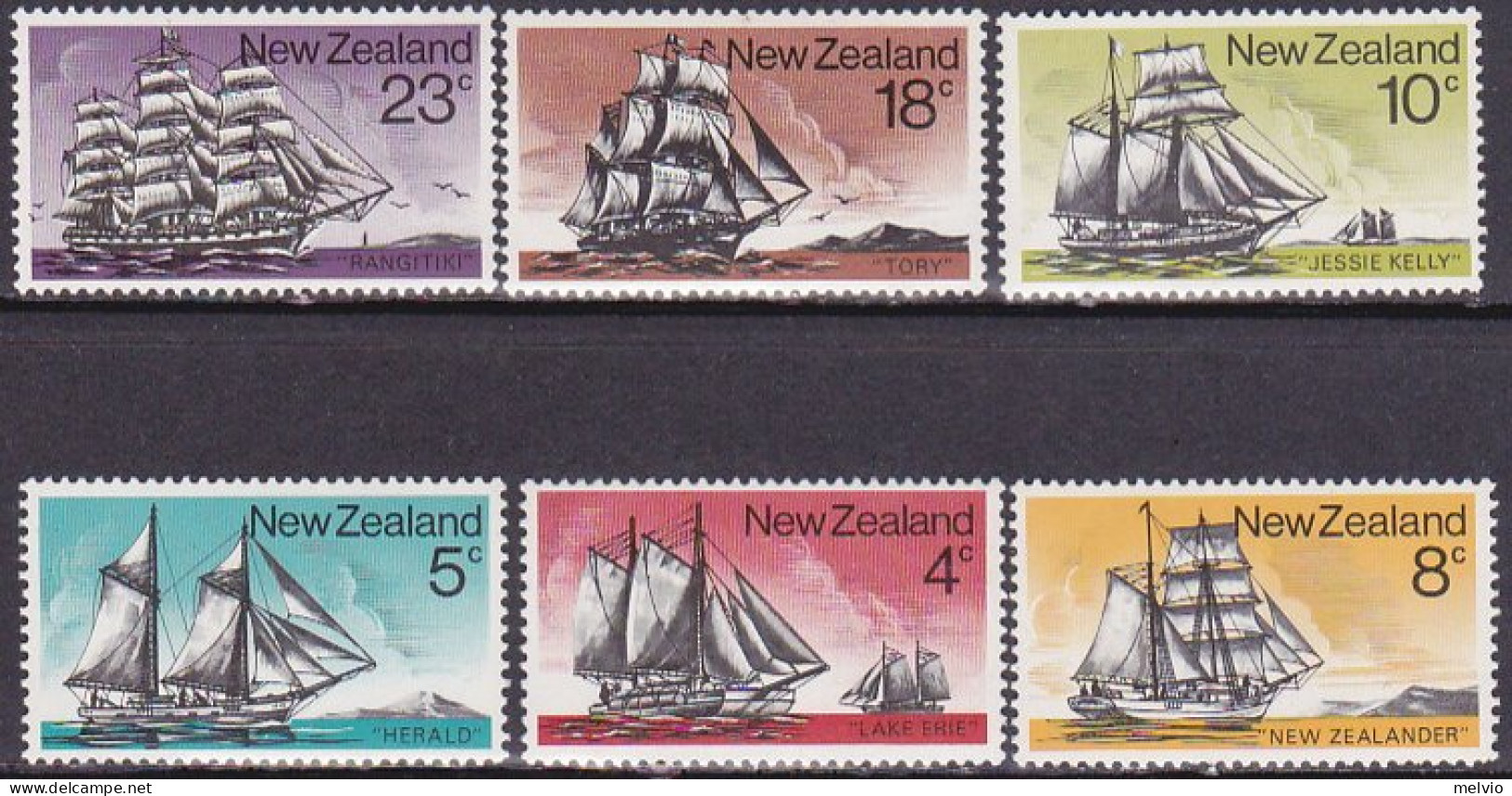 1975-Nuova Zelanda (MNH=**) S.6v."vascelli Storici" - Other & Unclassified
