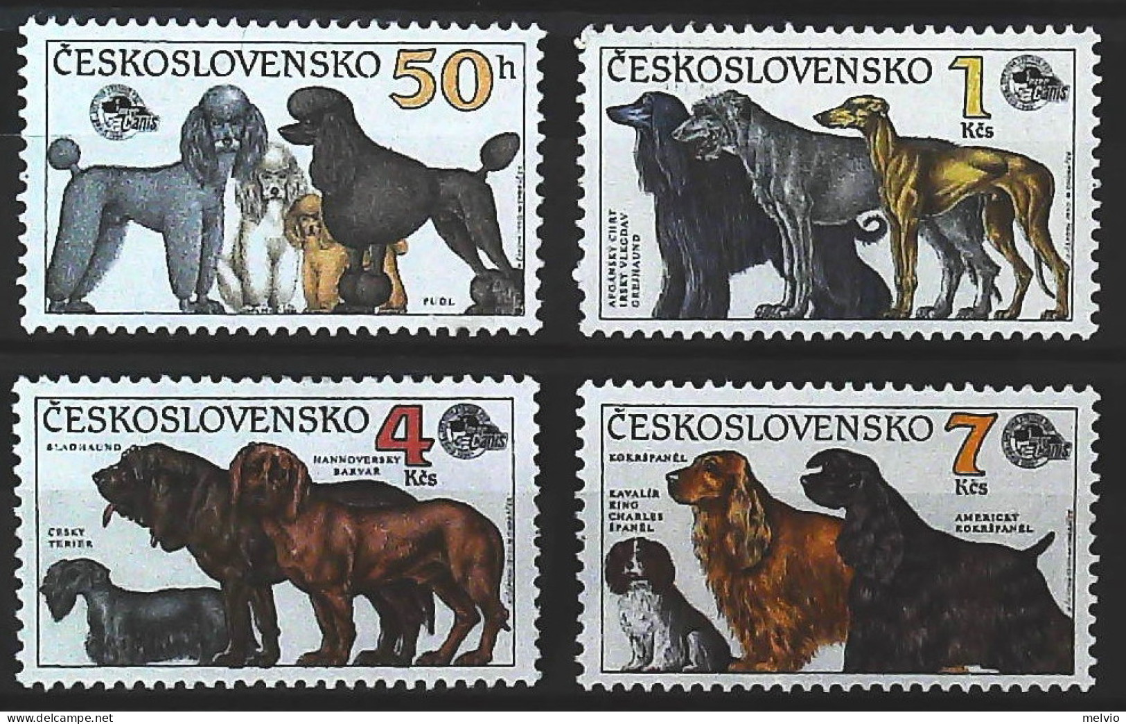 1990-Cecoslovacchia (MNH=**) Serie 4 Valori Cani - Other & Unclassified