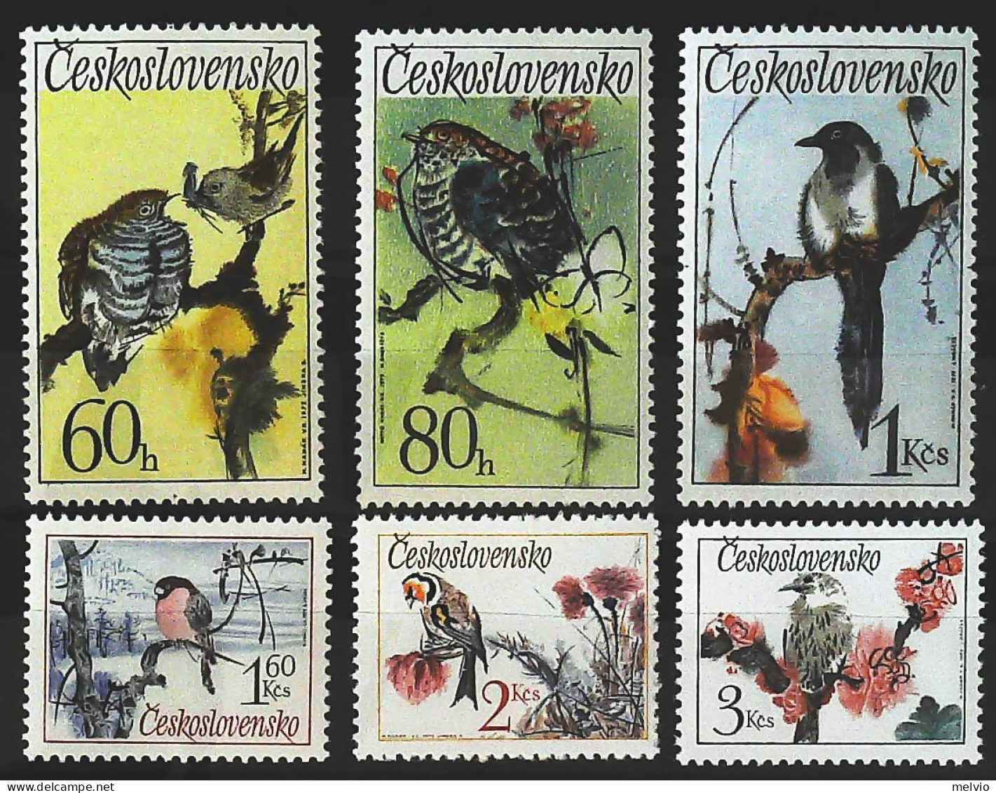 1972-Cecoslovacchia (MNH=**) Serie 6 Valori Uccelli - Andere & Zonder Classificatie