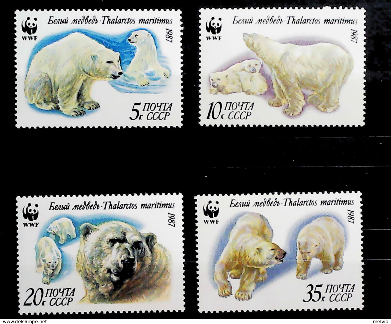 1987-Russia (MNH=**) Serie 4 Valori WWF Orso Polare - Other & Unclassified