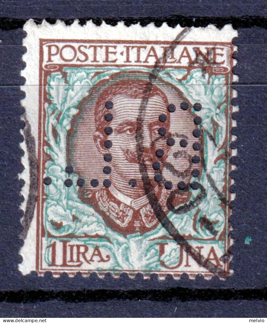 1901 Circa PERFIN B.L. (Banca Lariana) Su Floreale Lire 1 Usato - Afgestempeld